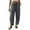 Dark Gray women wide leg trousers with pockets a1, variant on Cagogo Women's Wide Leg Flowy Trousers with Pockets Casual Drawstring Loose Ankle Pants Beach Vacation Travel Work Lounge Outfits, White XL