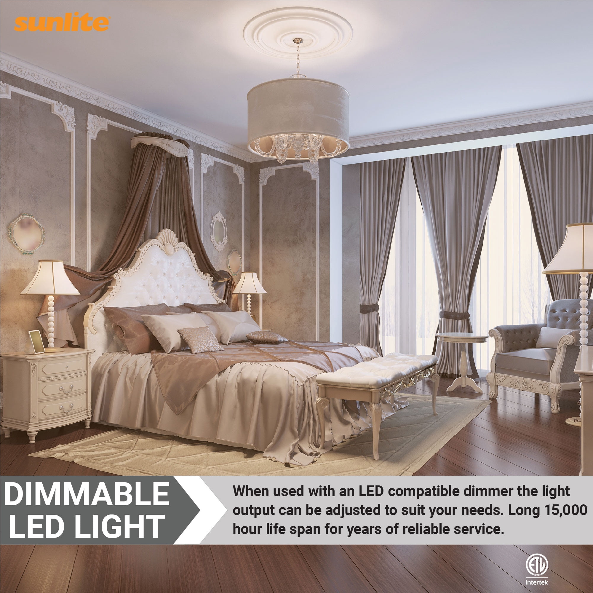 Sunlite LED B11 Clear Torpedo Tip Chandelier Light Bulb, 4.5 Watts (40W Equivalent), Candelabra E12 Base, Dimmable, 3000K Warm White, 6 Pack