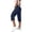 Navy, variant on Soyumi Cargo Capri Pants for Women Summer Casual Loose Capri Pants with Pockets Plus Size High Waisted Work Button Cropped Pant, Blackish Green
