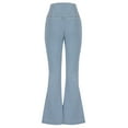 thumbnail image 5 of safuny Women's Flared Jeans Denim Wide Leg Pants Trendy Trousers Casual Comfy Elegant Irregularity Cowboy Solid Girls Teen Holiday High Waist Light Blue S, 5 of 7