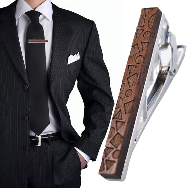 Clip de barra de para hombre con patrón geométrico, broche de aleación, clips decorativos para Triángulo cuadrado Hugo Clip de barra de corbata