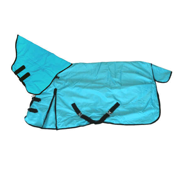 AJ Tack 1200D Waterproof Turnout Horse Blanket with Neck Rug - Turquoise 70" Small