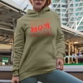 thumbnail image 2 of Mom Word with a Mother and Child Image, Groovy Retro Wavy Text Merch Gift, Sand Hooded Sweatshirt or Hoodie, Large, 2 of 5