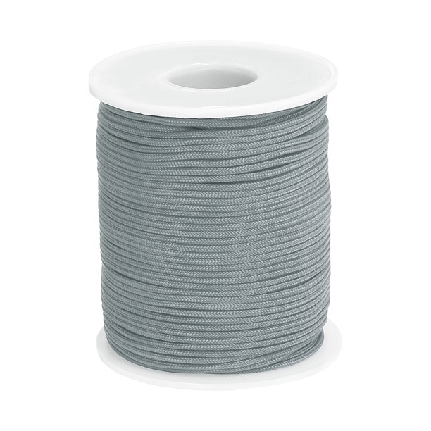 Cuerda de nylon Uxcell de 0.06 pulgadas (1.5 mm) x 55 yardas, hilo trenzado para pulseras, cuerda de nudos chinos para hacer joyas, cuentas, collares y campanas de viento, gris oscuro
