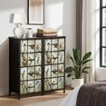 thumbnail image 6 of Farmhouse Dresser for Bedroom with 4 Storage Drawers Birds Hummingbirds Branch Country Tree Different Species Dressers Chest of Drawers Steel Framed Fabric Closet Organizers for Nursery Entryway, 6 of 7