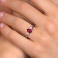 thumbnail image 4 of Gem Stone King 10K Two Tone Gold Ruby Red Mystic Topaz and Lab Grown Diamond Engagement Ring for Women | 1.14 Cttw | Oval 7X5MM | Gemstone November Birthstone | Size 7, 4 of 6