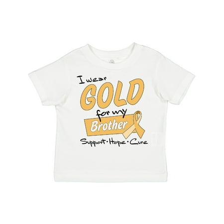 

Inktastic I Wear Gold for My Brother-Support Hope Cure Gift Toddler Boy or Toddler Girl T-Shirt