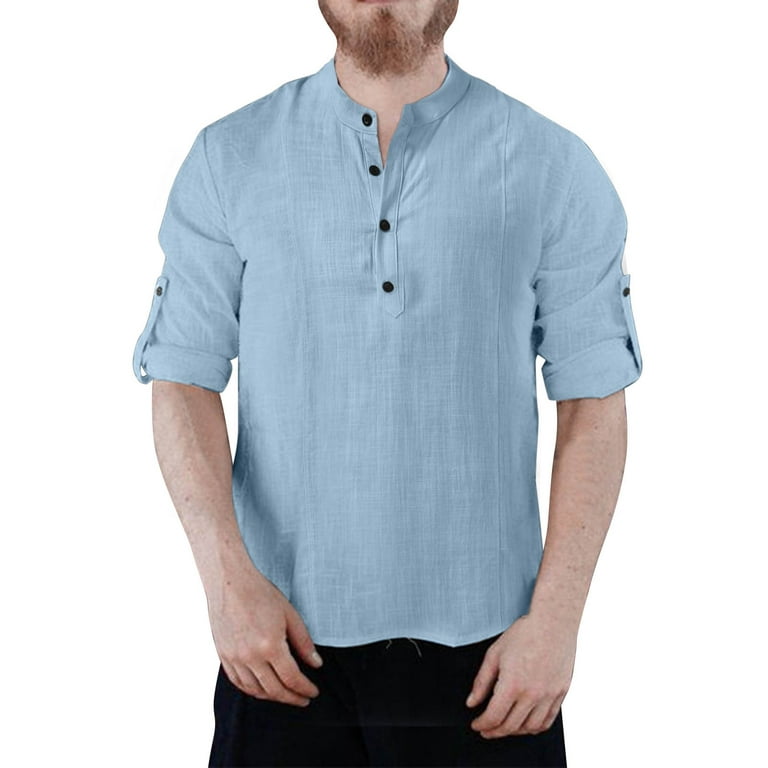 Eashery Tshirts Shirts For Men Short Sleeve Fishing Shirt Wicking Fabric  Sun Protection Casual Button Down Shirts Light Blue 3XL 