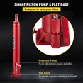 thumbnail image 6 of Hydraulic Long Ram Jack, 4 Tons/8818 lbs Capacity, with Single Piston Pump and Flat Base, Manual Cherry Picker w/Handle, for Garage/Shop Cranes, Engine Lift Hoist, Red, 6 of 7