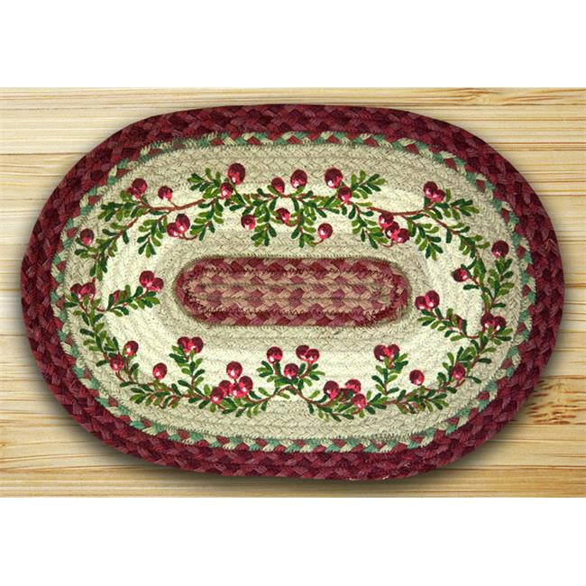 Earth Rugs 48390C Oval Shaped Placemat, Cranberries