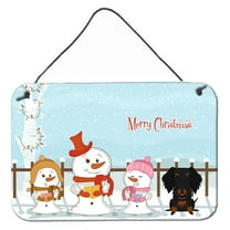 Carolines Treasures BB2458DS812 Merry Christmas Carolers Wire Haired Dachshund Black Tan Wall or Door Hanging Prints