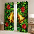 thumbnail image 2 of Castle Fairy Christmas Bell Curtains Pack of 2 (42x84 Each) for Teenagers,Tree Leaves Curtains Blackout,Festival Xmas Bedroom Curtains,Lightweight Room Decor, 2 of 6