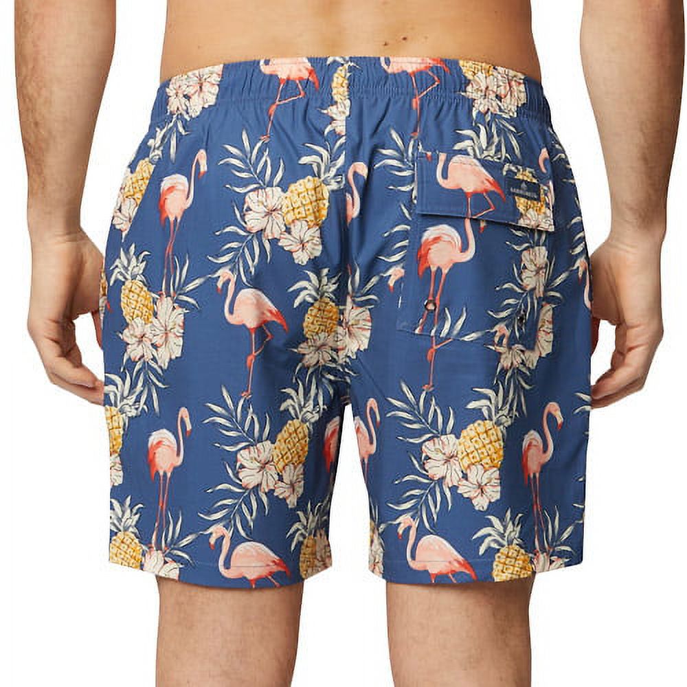 RFT Rainforest Men's Mesh Lined Quick Drying Swim Trunk, Paradise, True Navy, XL