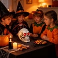 thumbnail image 3 of Qjidjing Halloween Skull Prop, Glowing Skull Ornament, Dress Up Accessory, Indoor Party, Themed Event, Holiday Scene Layout, 3 of 9