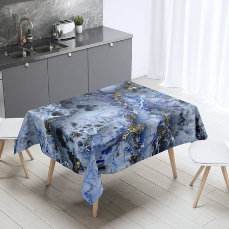 

Marble Print Pattern Tablecloth Home r Smudge Rectangular Party Stain Resistant Dust Cover