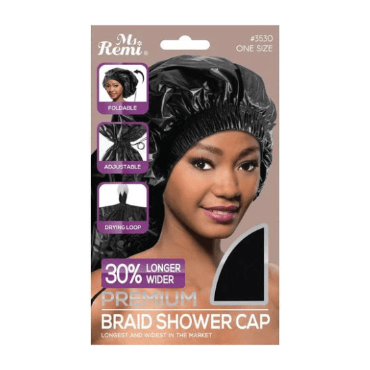 Annie #3530 Ms. Remi Premium Braid Shower Cap Black