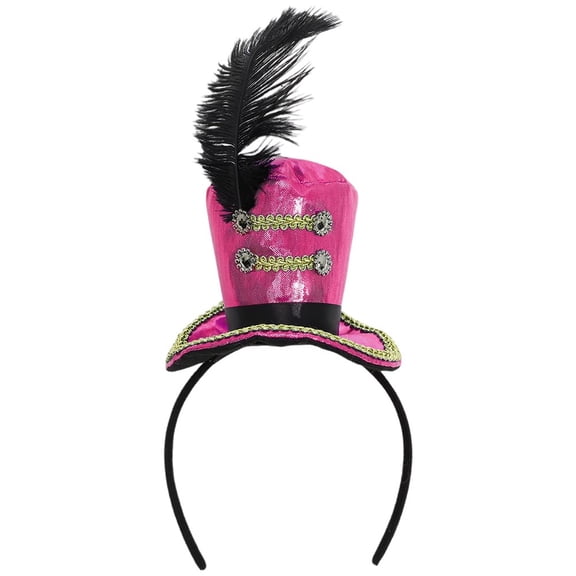 Jiibva Ringmaster Hat For Ladies - Mini Top Hat Headband Fascinator Showman Headband Hat For Circus Costume Accessories For All Ages