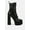 Black, variant on Meows Faux Leather High Heel Platform Ankle Boots