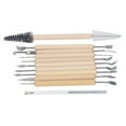 thumbnail image 3 of 11pcs Ceramic Pottery Clay Tools, Double Sided Robust Sculpting Tools With Comfortable Wooden Handle For Pottery Ceramics Sculpting Brushing Cleansing And Sharpening, 3 of 8