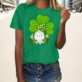 thumbnail image 2 of TSADFHJI Hauts pour Femmes Tendance 2024 Grande Taille Mode Imprimée Décontractée Col Rond Manches Courtes T-Shirt Vert Menthe, 2 of 5