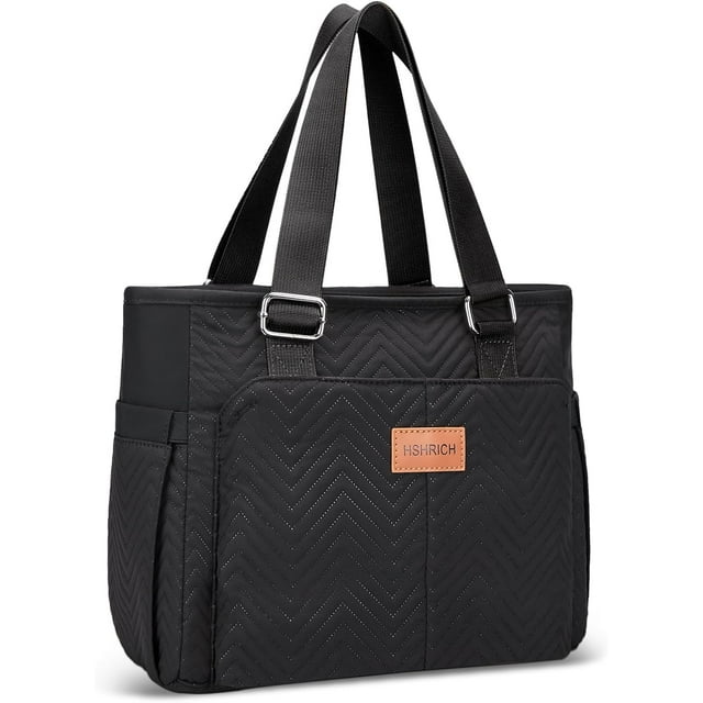 Biwat Grands Sacs à Lunch pour Femmes pour le Travail/boîte à Lunch Isolée pour Adultes Femmes/sac à Lunch Isotherme Étanche avec Poche de Rangement. Sac à Lunch Réutilisable pour le Travail Pique-Nique Randonnée 12L, Noir