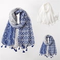 thumbnail image 2 of YUEHUA Women Floral Shawl Wrap Lightweight Cotton Linen Scarf for Evening Dress Formal Banquet Wedding Ceremony Daily, 2 of 8