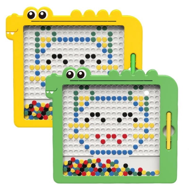 Magnetic Drawing Board for Kids Cute Dino Doodle Board with Magnetic Pen and Beads Montessori Educational Toy for Toddlers zhangmengya LED