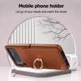 thumbnail image 4 of Phone Case for Samsung Galaxy Z Flip 3 5G 2021 Cover With Hinge Protection Ring Holder Stand Slim Shockproof Shell PU Leather Protective Cell Accessories ZFlip3 Z3 Flip3 3Z Flip3case Women Girls Brown, 4 of 7