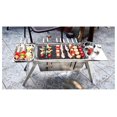 thumbnail image 2 of Foldable BBQ - Full Body Stainless Steel BBQ Chacoal Grill Stand with 2Trays, 2 Steel Skewers, Carry bag, Height Adjustable Grid, 10S Setup, Fold Flat Outdoor Backyard Camping must have, 2 of 7