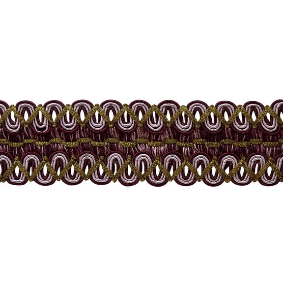 2" (5cm) Wide Noblesse Collection Vintage Gimp Braid Trim # 0200HG, Luscious Lavenders #2927 (Lavender Purple, Dark Purple, Light Purple) Sold By The Yard (36"/3 ft/0.9m)