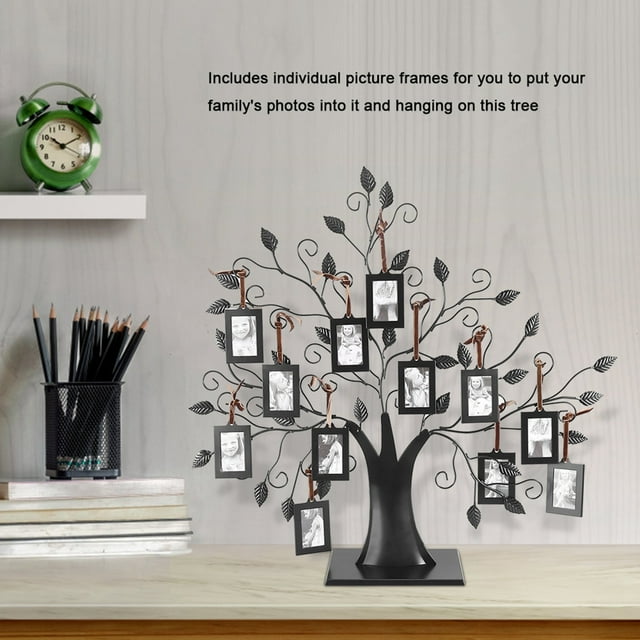 Family Tree Frame-Fashionable Family Photos Frame Display Tree with Hanging Pictures Frames Home Decor (Size : L)