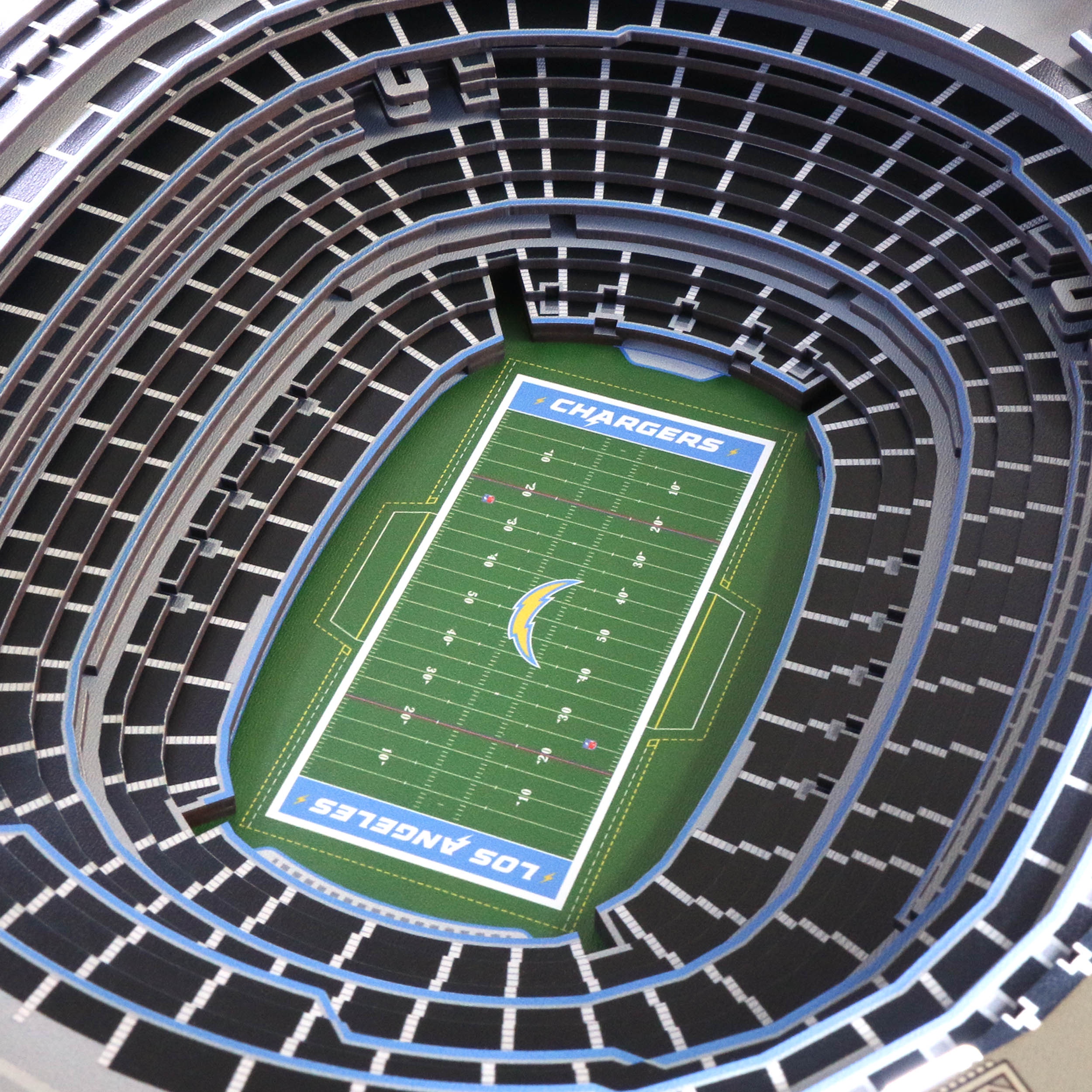 Los Angeles Chargers 25-Layer StadiumViews Lighted End Table