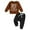 p4 Brown, variant on Toddler Outfits For Boys 3T Toddler Baby Boy Fall Winter Clothes Letter Graphic Long Sleeve Sweatshirt Pullover Tops + Joggers Pants Outfit Set