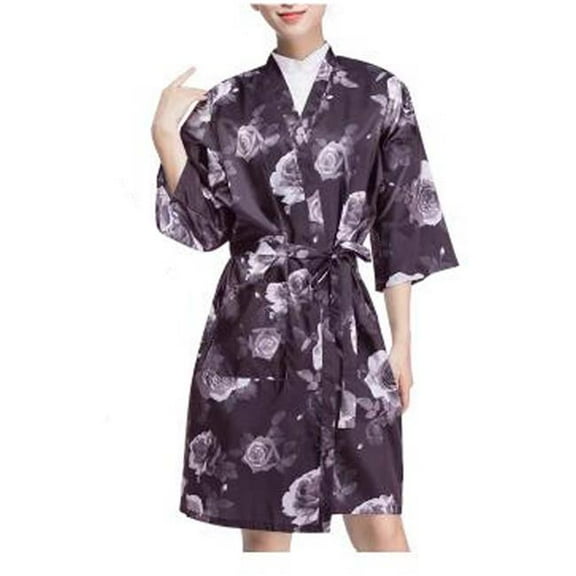 Panda Superstore  Gown Upscale Robes Beauty Salon Smock for Clients - White Rose