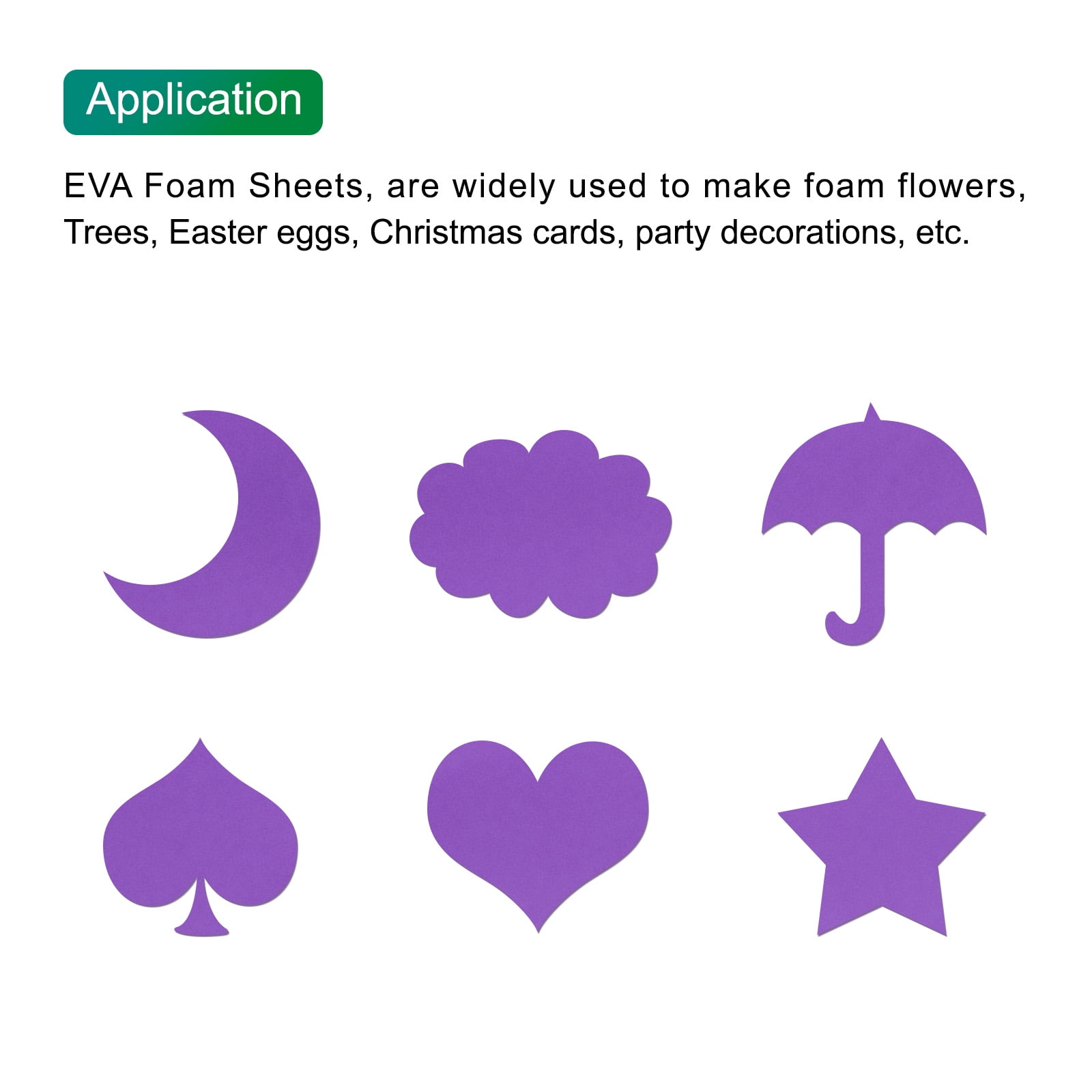 Uxcell EVA Foam Sheets Dark Purple 35.4 Inch x 19.7 Inch 1mm Thick Crafts Foam EVA Sheets for Arts and Crafts 10Pcs