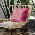 thumbnail image 4 of Paisley Leaf Geo Duo Throw Pillow with Removable Cover in Hot Pink 16x16, 4 of 4