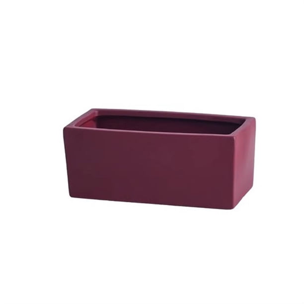 Macetero Rectangular de cerámica con bandeja, artículos for macetas pequeños perforados de escritorio de oficina, verde, Simple, escandinavo, suculento