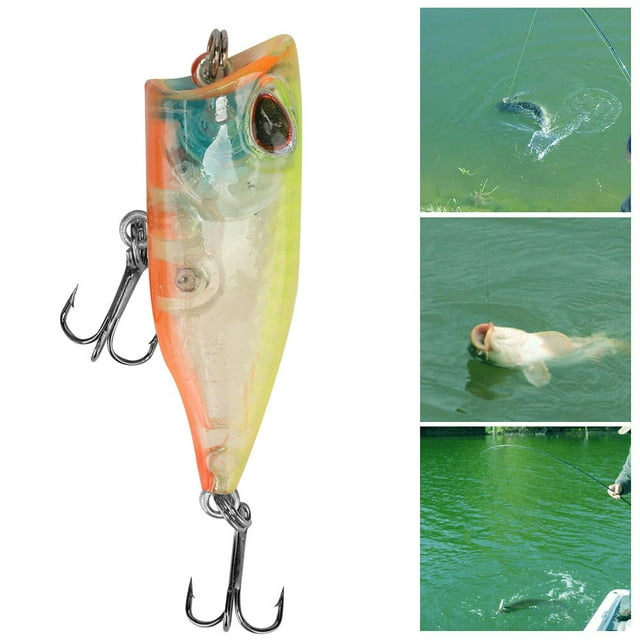 3.5g Plastic Artificial Lures, 5Pcs Mini Popper Floating Fishing Baits Lures Fishing Tackle Accessory