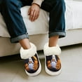 thumbnail image 5 of FUIALDOLG Halloween Fuzzy Platform Slippers for Women with Pumpkin Ghost Moon Print Comfortable Women's House Slippers Cozy Gifts, 5 of 7
