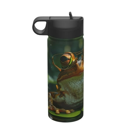 

Matuu Intellectual Frog Pond for 18oz Durable Thermal Cups Keep Drinks Cold & Hot Insulated Coffee Mug with Lid (With Straw)