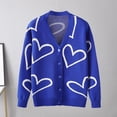 thumbnail image 2 of WXLWZYWL Sweaters for Women Women'S Clothing Can Wear New Knitwear All the Year Round Valentine'S Day Sweater Love Short Cardigan Sweater Coat Blue, 2 of 5