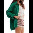 thumbnail image 2 of Chaqueta Vaquera Urbana para Mujer: Chaqueta Vaquera Estilo Boyfriend, Holgada, de Larga y con Botones Al Frente. Verde XL, 2 of 8