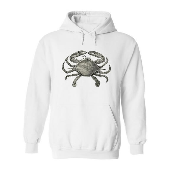 Crab - Vintage Engraved  Hoodie Men -Image by Shutterstock, Male Small