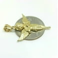 thumbnail image 6 of 14k yellow Gold full body angel Pendant charm wings gift fine jewelry 1.9g, 6 of 11