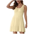 thumbnail image 2 of BEFOKA Robe Grande Taille pour Femmes, Robe d'Été en Solde pour Femmes, Robe d'Été Unie Sans Manches à Col Rond, 2 of 5