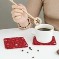 thumbnail image 6 of Disketp Playful Red Cartoon Faces Funny Coasters,6 Pcs Leather Coasters with Holder, Perfect Housewarming Hostess Gifts,Protect Furniture from Water Marks Scratch and Damage,Square, 6 of 7