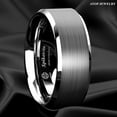 thumbnail image 3 of Tungsten Rings for Men Wedding Bands for Him 8mm Brushed Silver, 3 of 6
