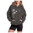 thumbnail image 1 of WEAIXIMIUNG Chandail en Molleton Surdimensionné à Col Rond pour Femmes Imprimé à Capuche avec Poche Pull de Sport, 1 of 4