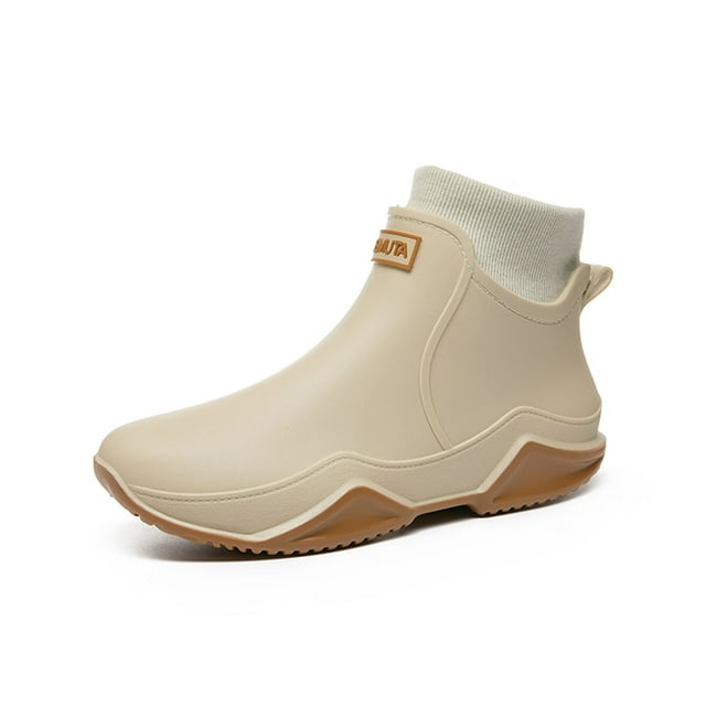Dsscvnef Bottes de Pluie pour Femmes en Daim Pointu pour Automne Hiver Chaudes Confortables Décontractées Mode