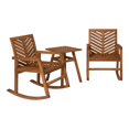 thumbnail image 1 of Walker Edison Solid Wood 3-Piece Patio Rocking Conversation Set, 1 of 6